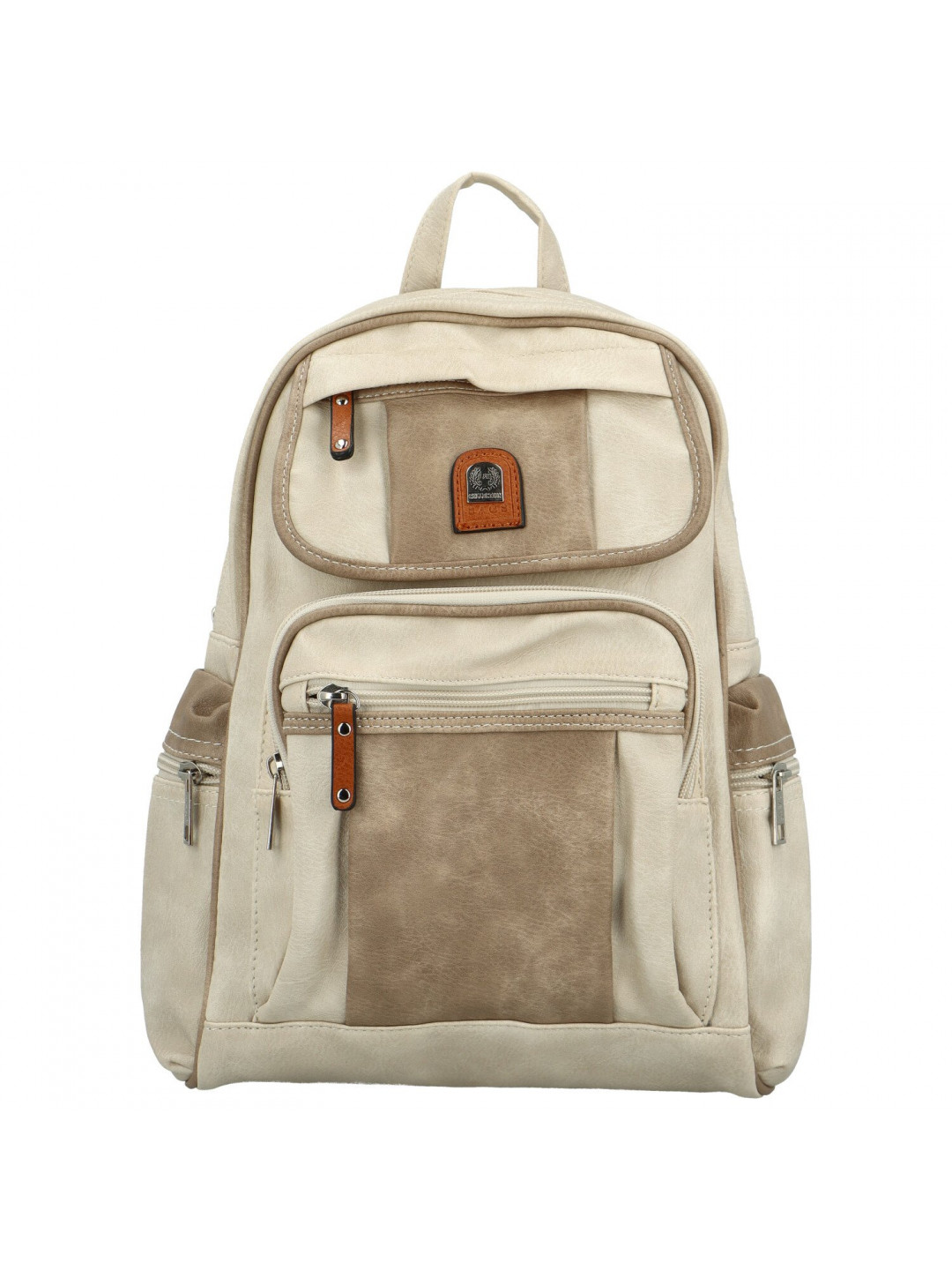 Trendy dámský koženkový batoh Domenico krémový